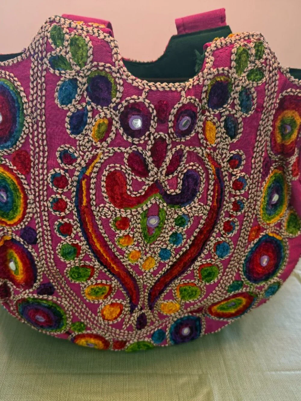 Banjara Floral Tote Bag-Boho Embroidered Shoulder Bag-Indian Purse